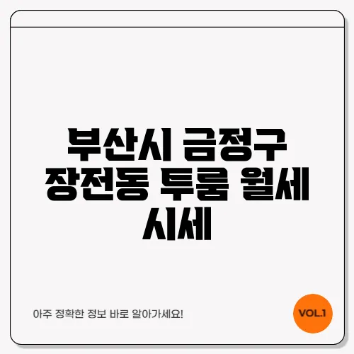부산시 금정구 장전동 투룸 월세 시세, 가격비교