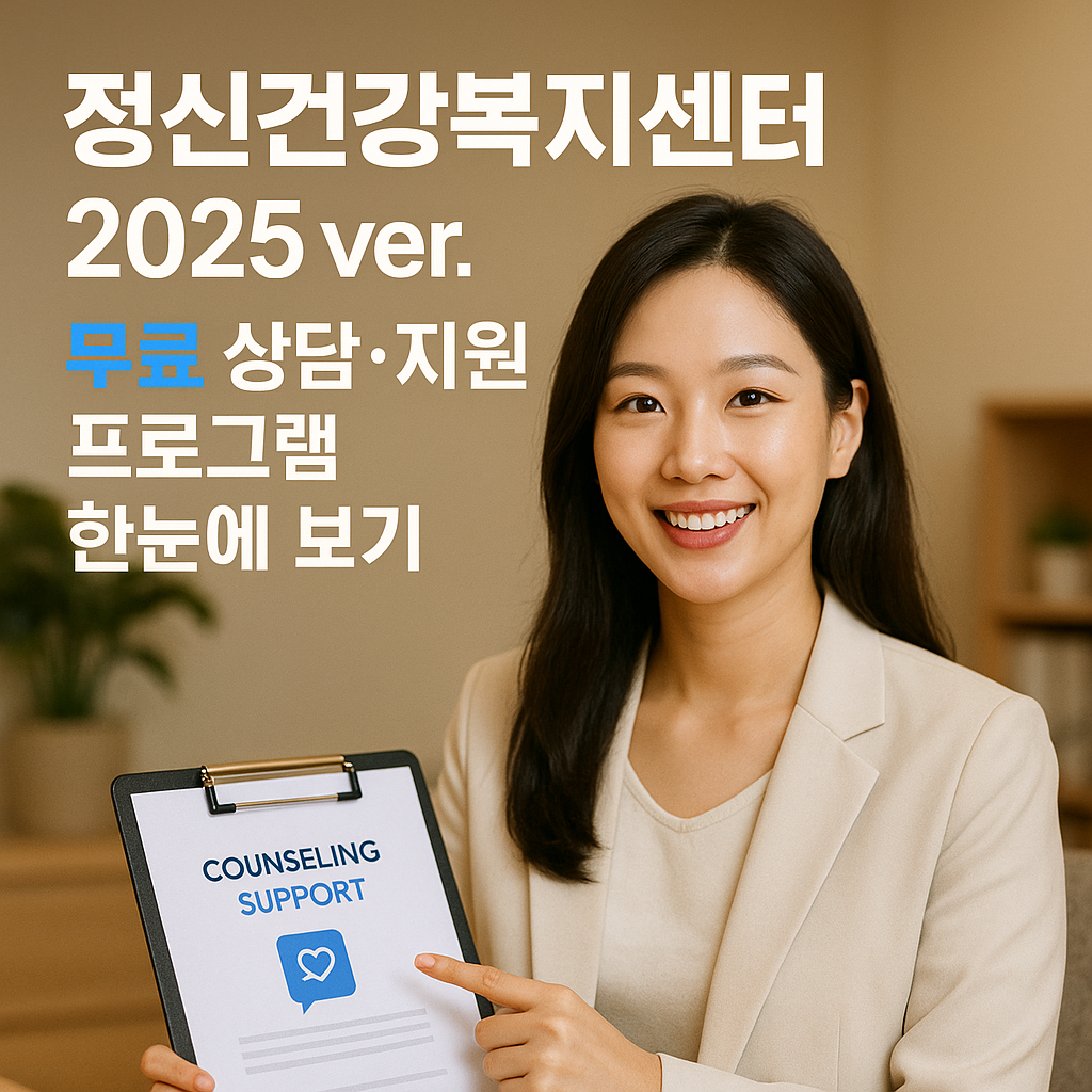 정신건강복지센터 2025 ver. 무료 상담&middot;지원 프로그램 한눈에 보기