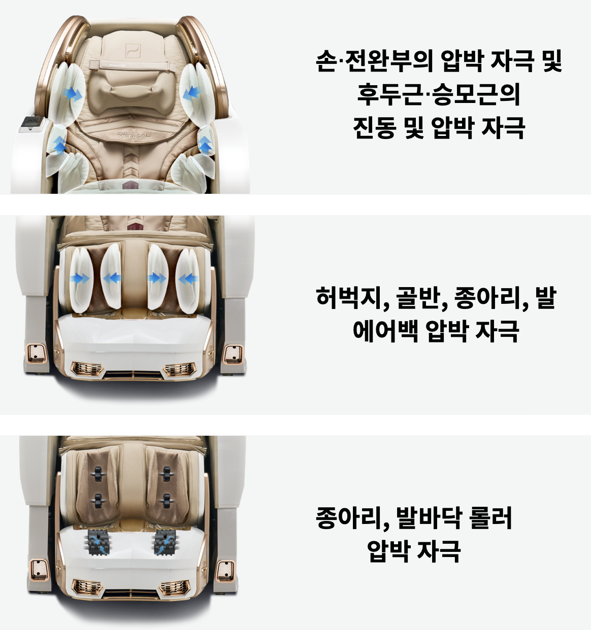 각 부위별로 진동 및 압박 자극