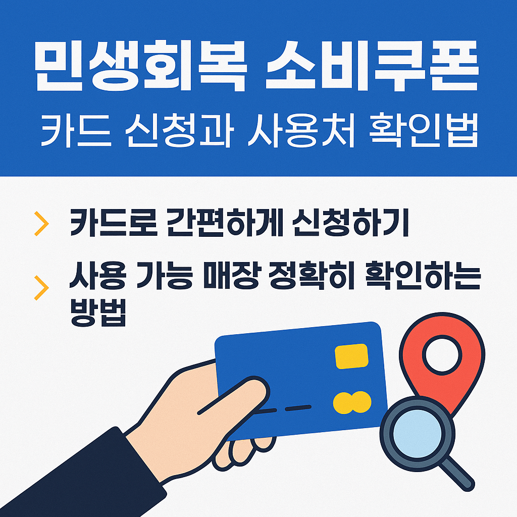 민생회복 소비쿠폰 카드 신청과 사용처 확인법