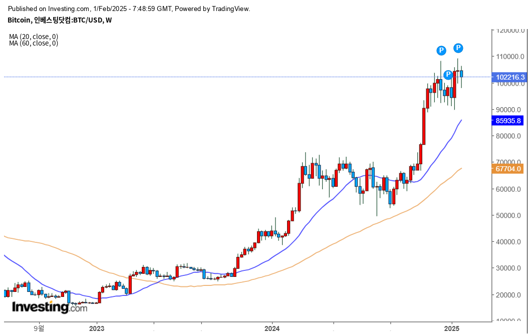 비트코인 차트(달러) 주봉