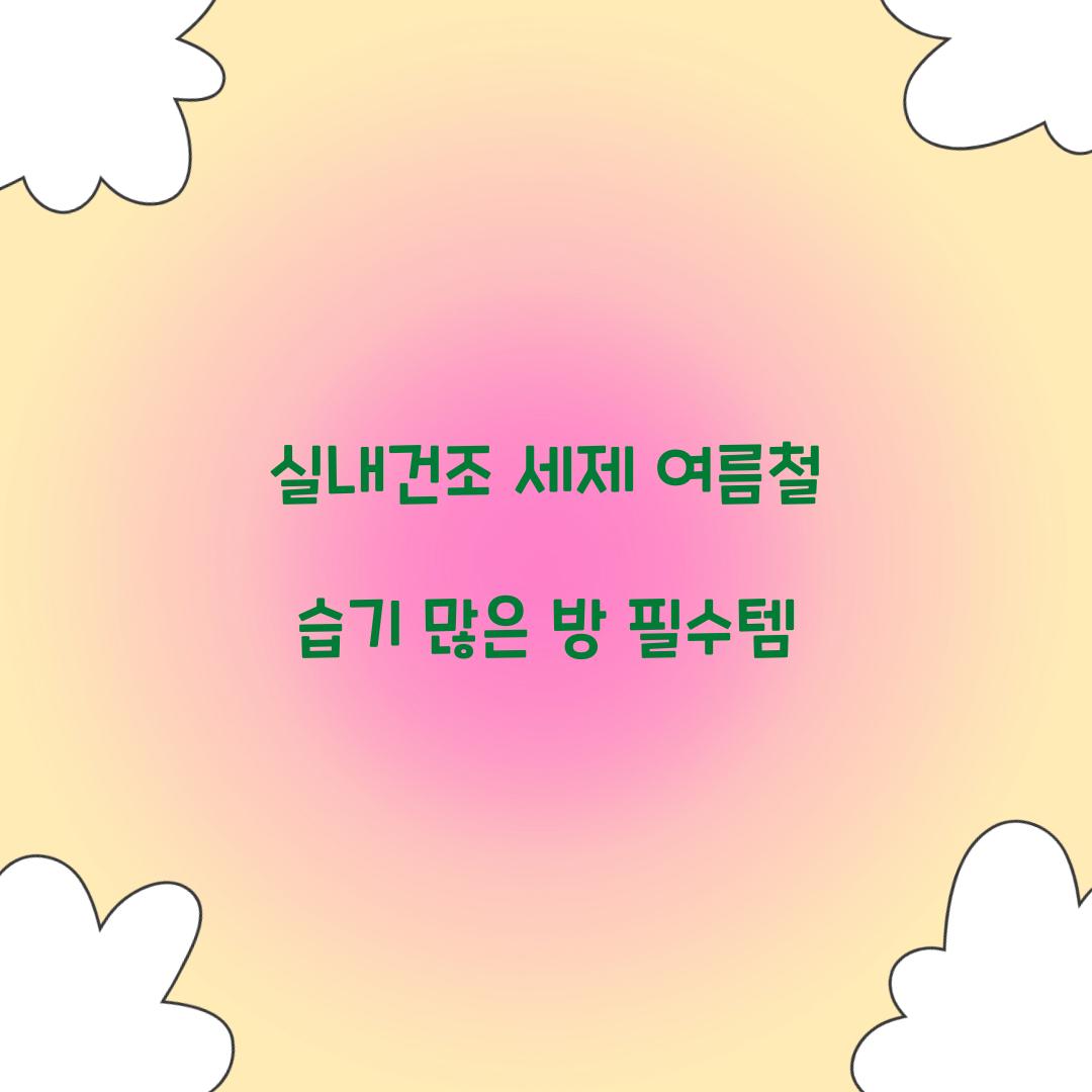 실내건조 세제 여름철 습기 많은 방 필수템