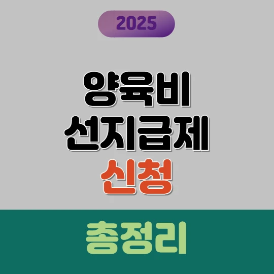 양육비 선지급제 조건, 신청방법, 제출서류 총정리(2025년)