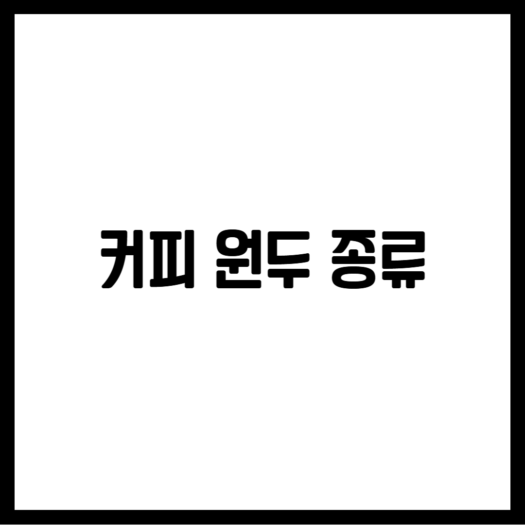 커피 원두 종류