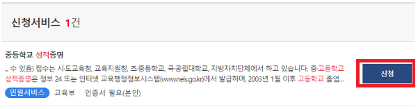 고등학교 성적증명서 인터넷 발급방법(동사무소)