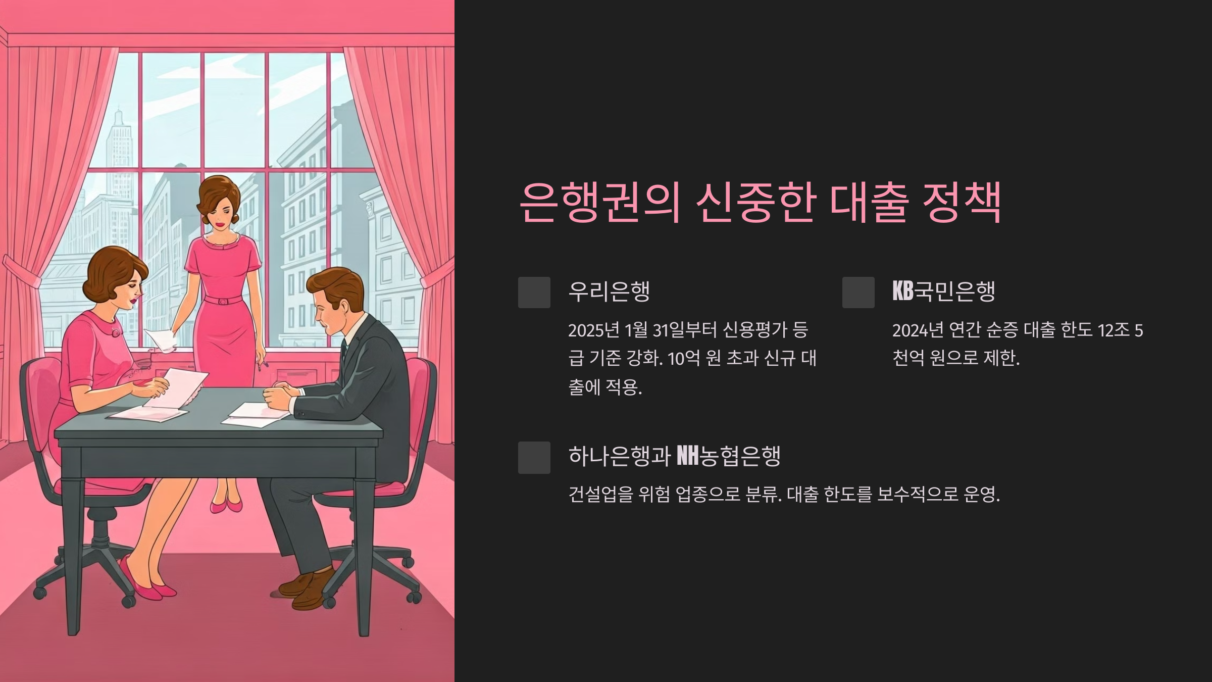 은행권의 신중한 대출 정책