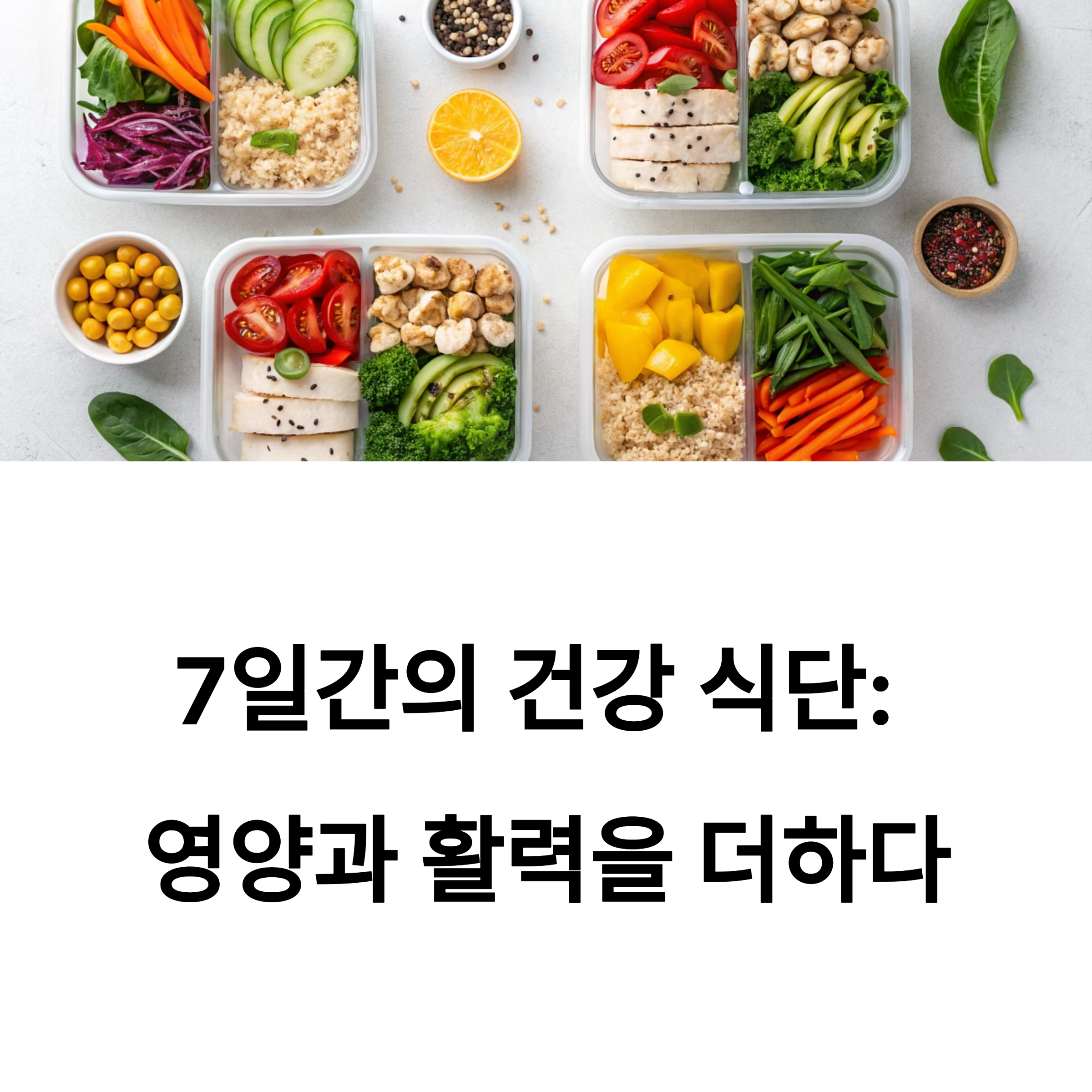 일주일치 건강 식단표 예시 1