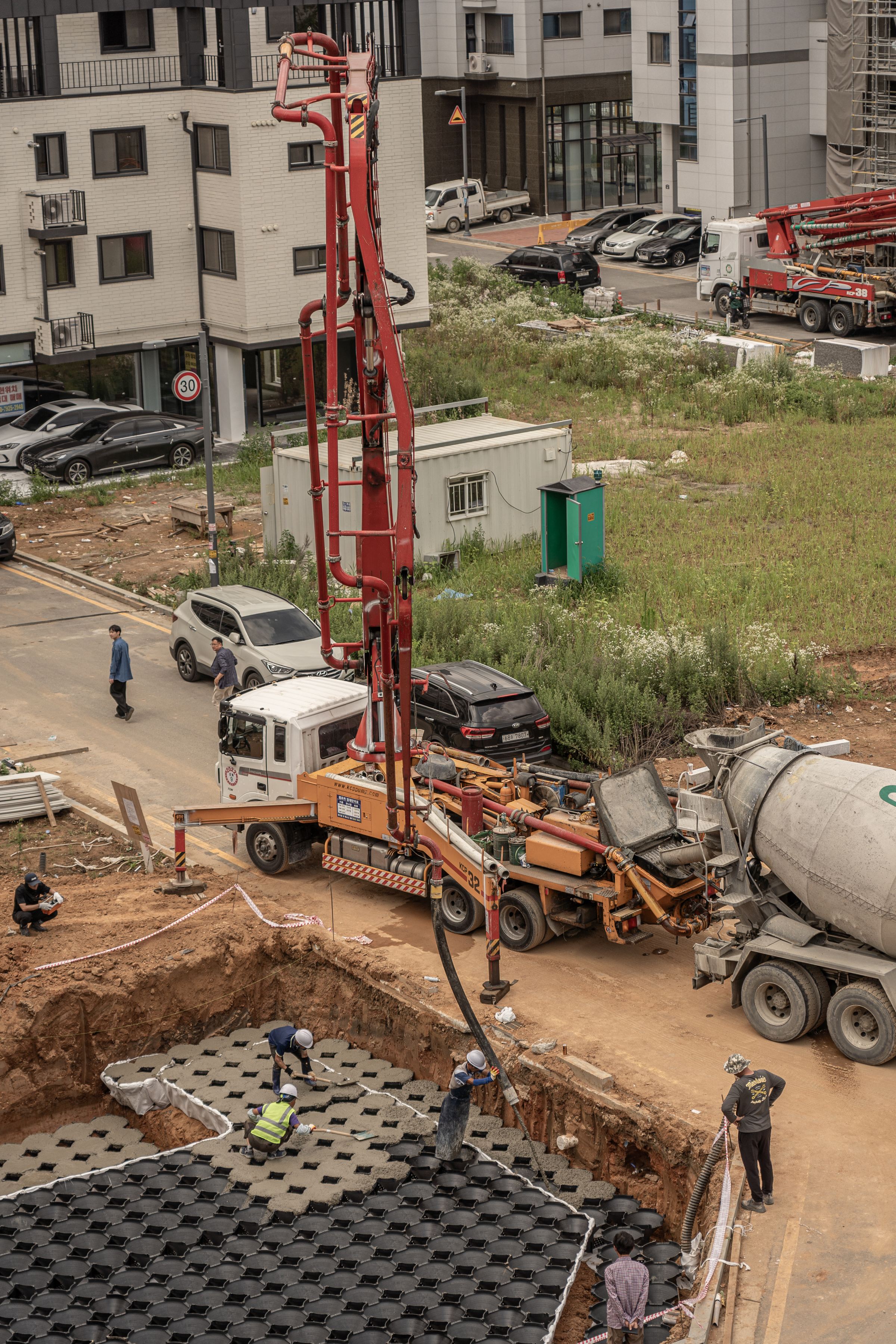 바닥 팽이기초 공법