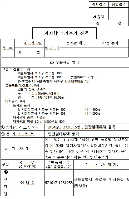 부기등기 신청서1-대법원 인터넷등기소 자료