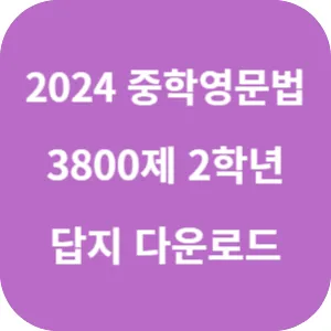 2024 중학영문법 3800제 2학년 답지 섬네일