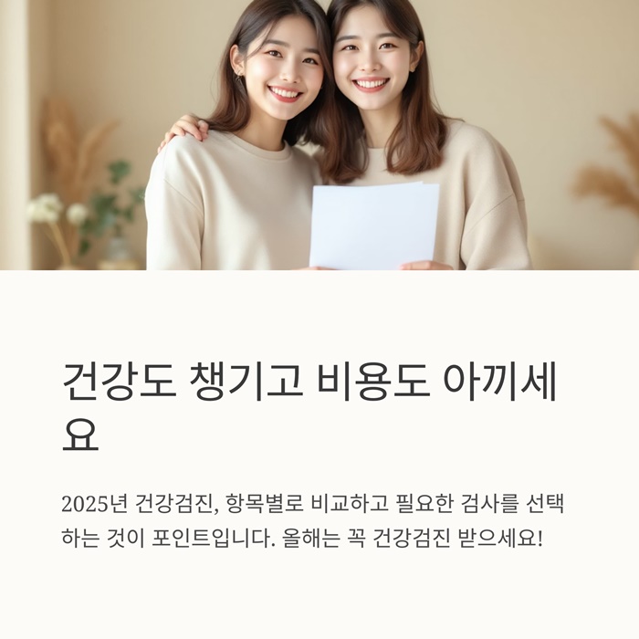2025 건강검진 비용 총정리 항목별 가격표와 꿀팁 요약 이미지