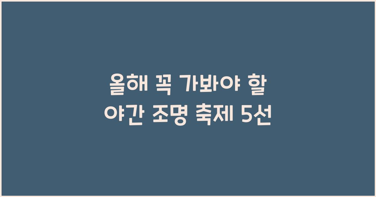 야간 조명 축제