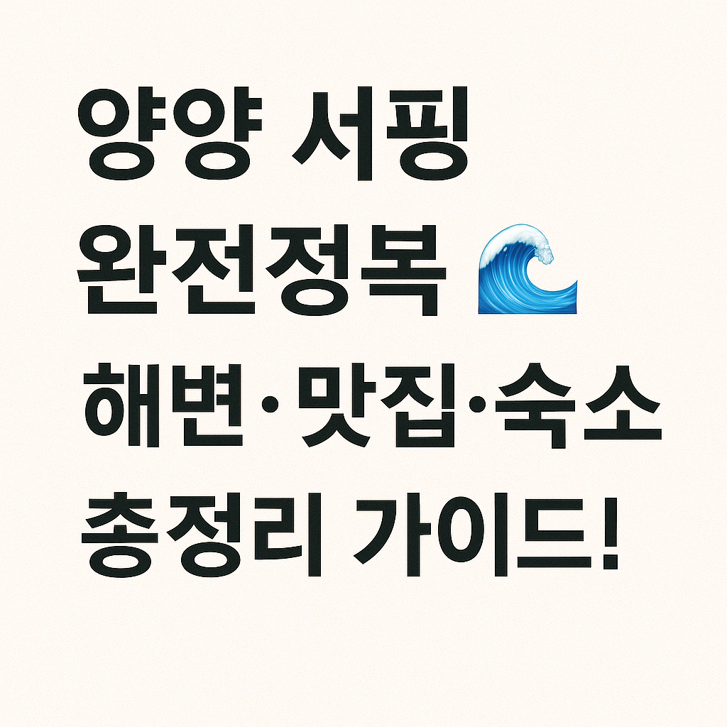 양양 서핑 완전정복🌊 해변·맛집·숙소 총정리 가이드!