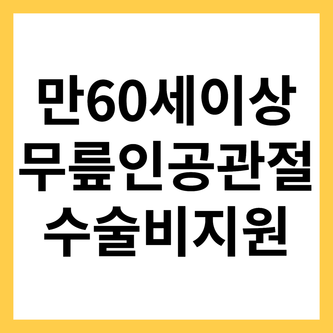 무릎인공관절수술비지원