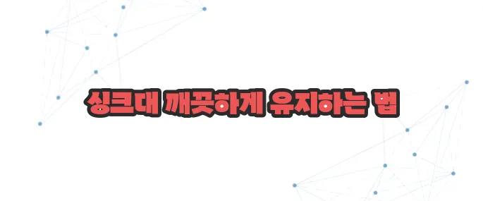 싱크대 배수구 청소 이보다 자세히 설명할순없다