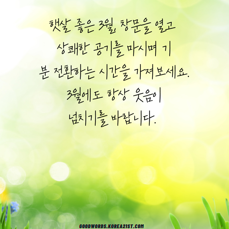 3월 인사말 문구 이미지 모음집