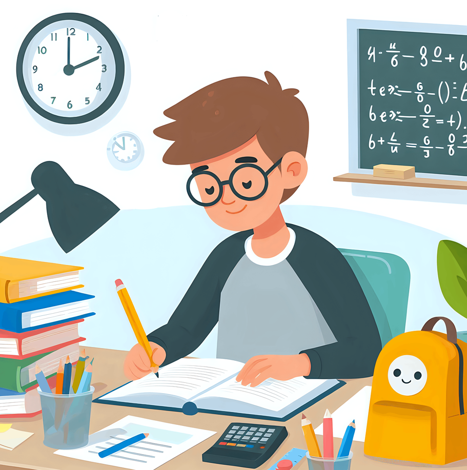 학년별 단계에 따른 수학 공부하는 사진