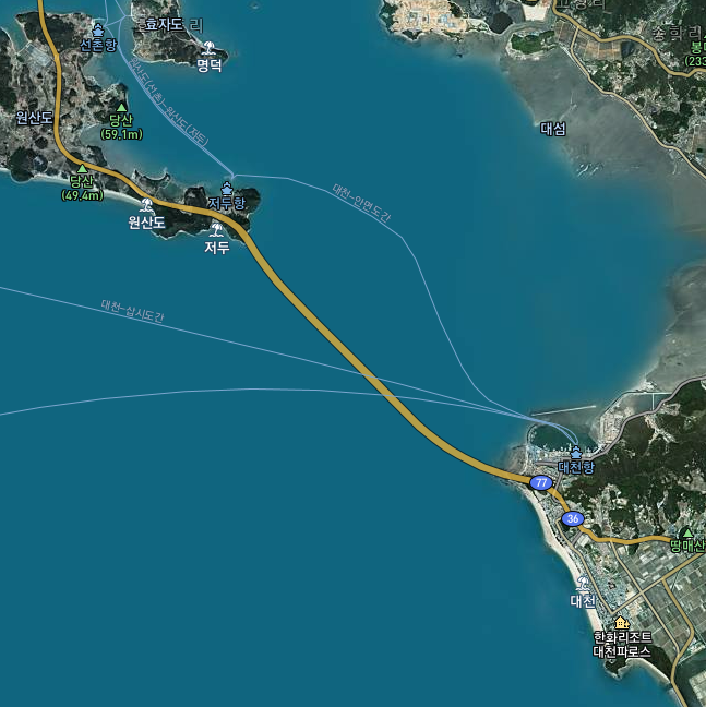 카카오맵 보령해저터널 위치