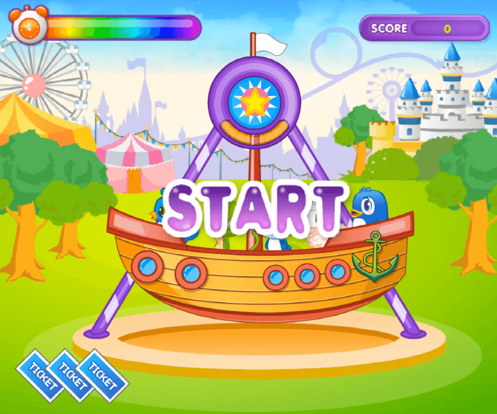 신나는-놀이동산-바이킹-중급-쥬니어네이버-플래시게임-시작-화면