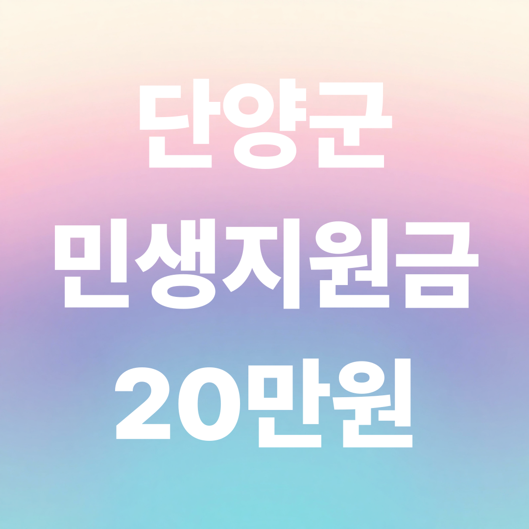 단양군민 1인당 20만원 지급