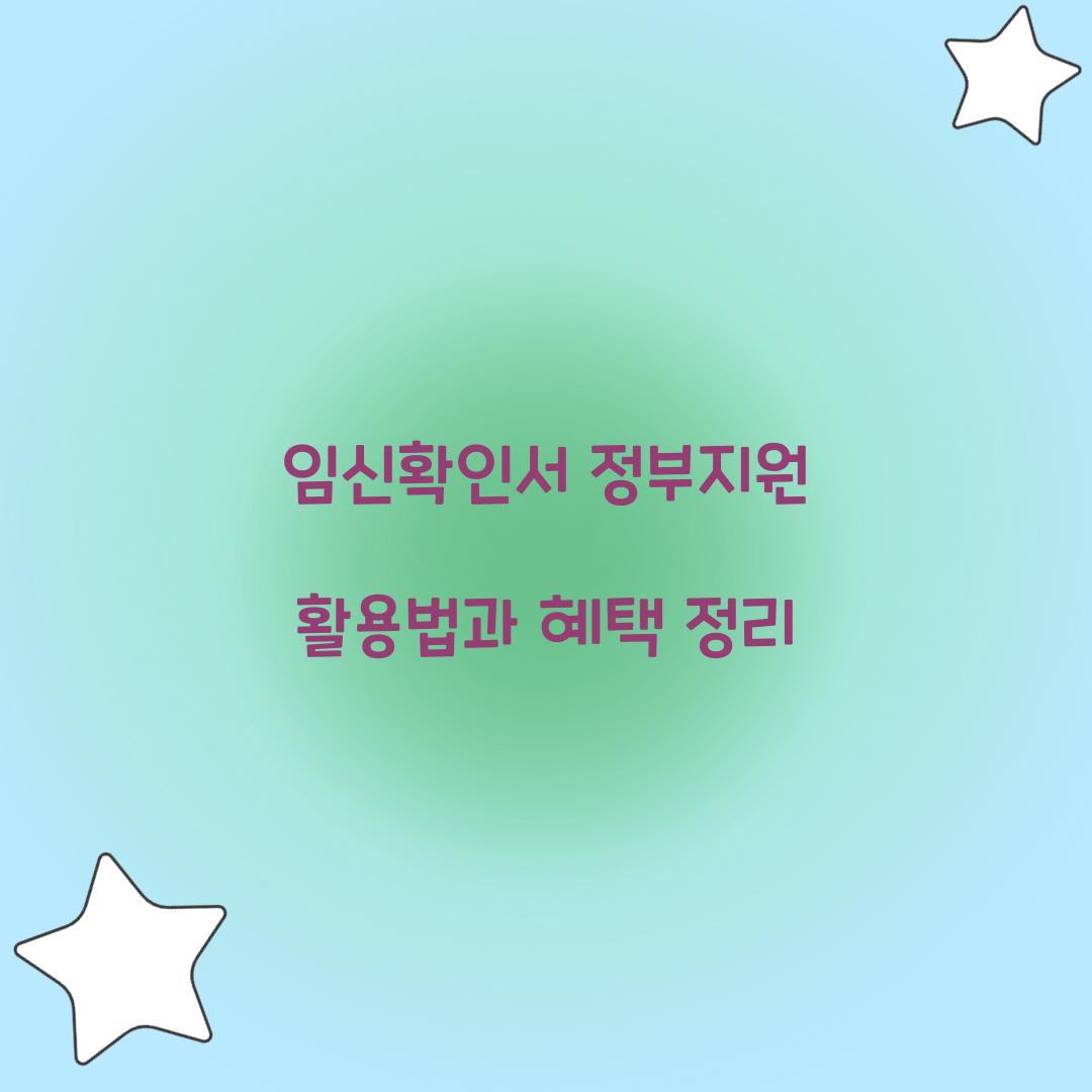 임신확인서 정부지원