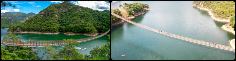 옥순봉 출렁다리 사진입니다.