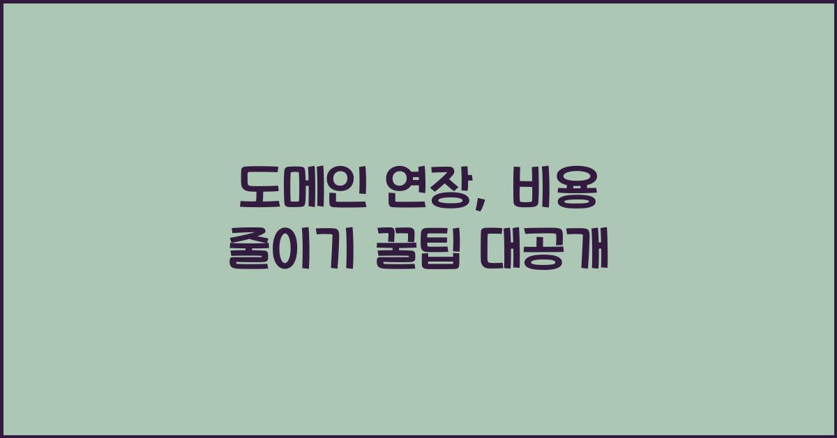 도메인 연장, 비용 줄이기