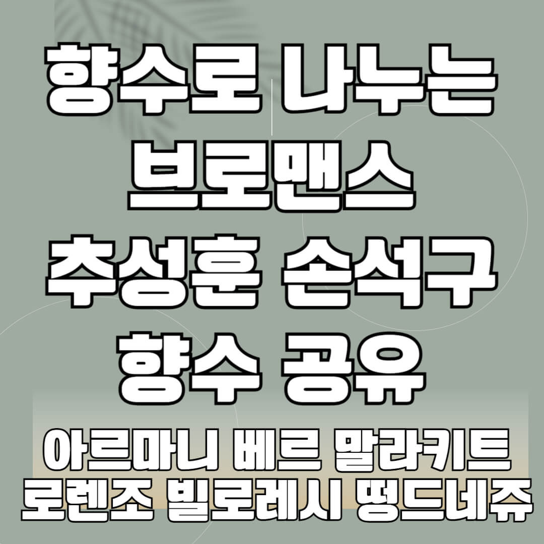 추성훈 손석구 향수 공유! 베르 말라키트-떵 드 네쥬 알아보기 🧴 향수 공병 팁까지 정리