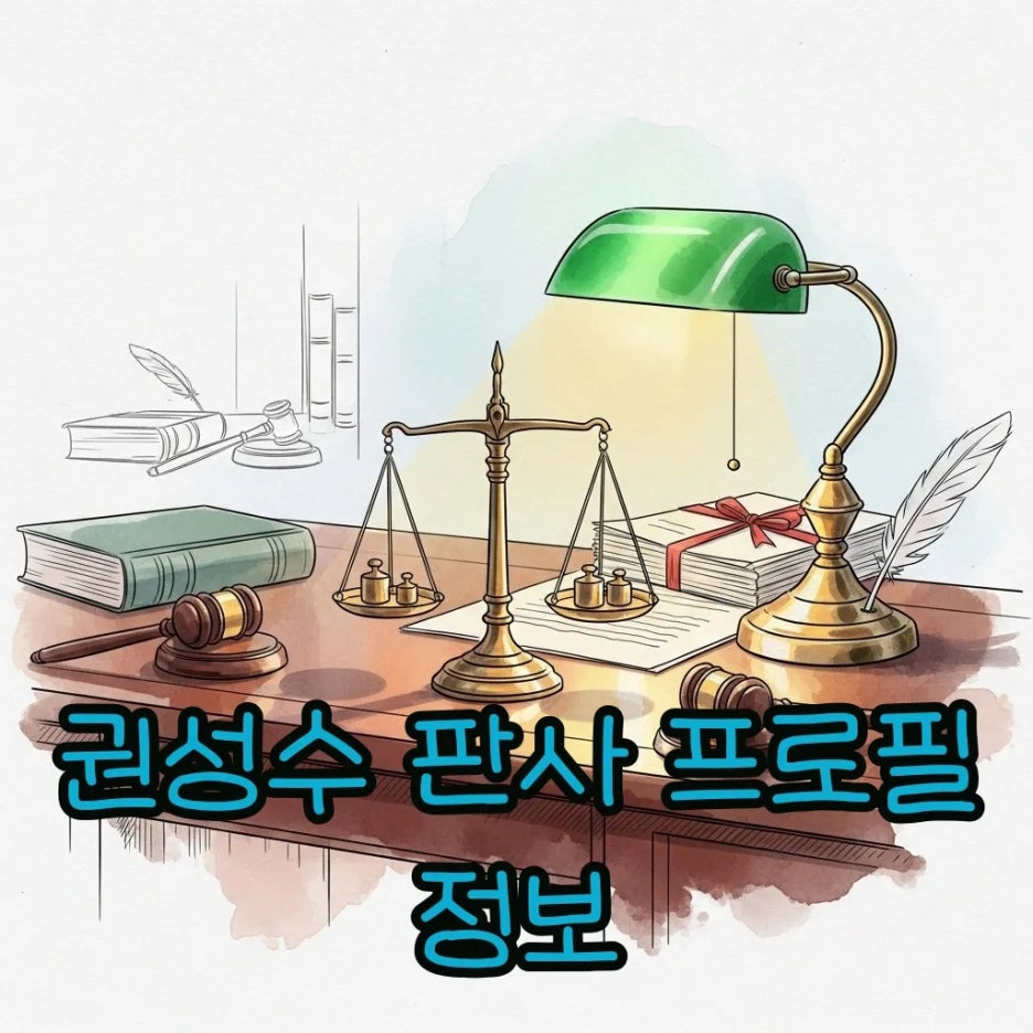 법조인의 신뢰감이 느껴지는 서재와 정의를 상징하는 저울의 모습