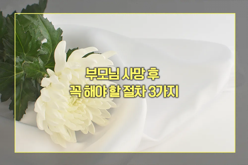 부모님 사망 후 꼭 해야 할 절차