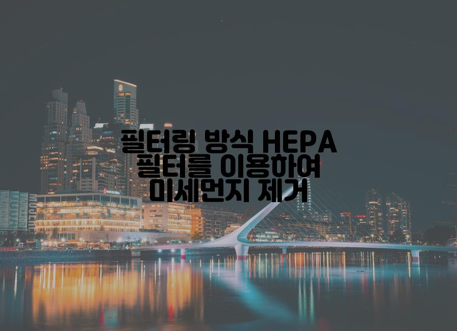 필터링 방식 HEPA 필터를 이용하여 미세먼지 제거