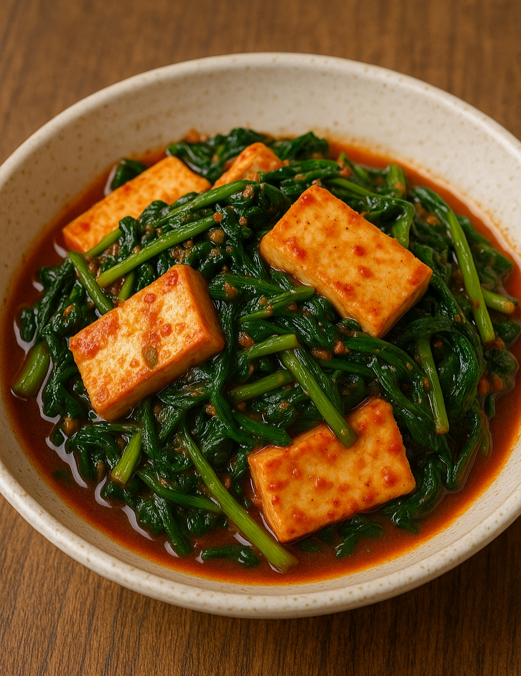 제철 채소로 만드는 가을 건강식 관련 사진 시금치 두부 볶음