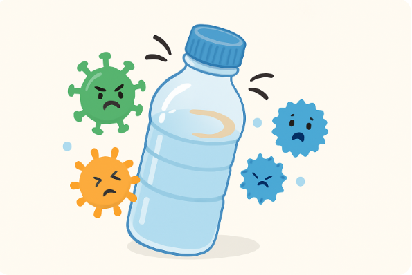 물병 재사용 주변 세균 번식 이미지