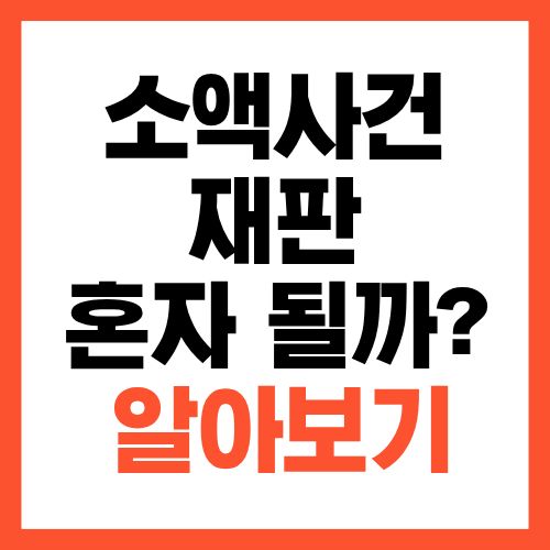 소액사건 재판 전 꼭 확인하세요, 혼자 가능한지 판단 기준