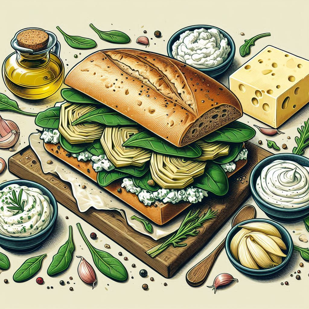 크리미 시금치 아티초크 샌드위치