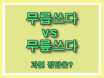 무릅쓰다 무릎쓰다 맞춤법 맞는 표현_9