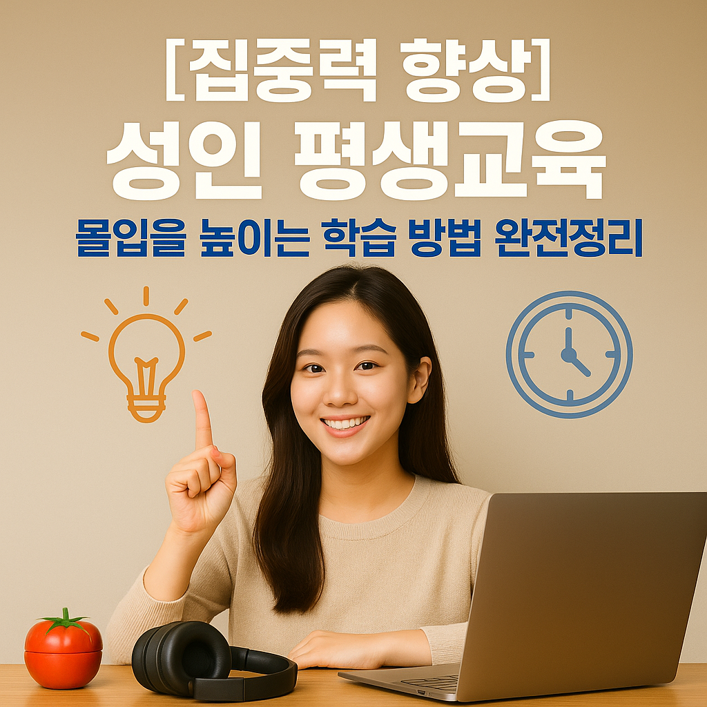 [집중력 향상] 성인 평생교육 ｜ 몰입을 높이는 학습 방법 완전정리