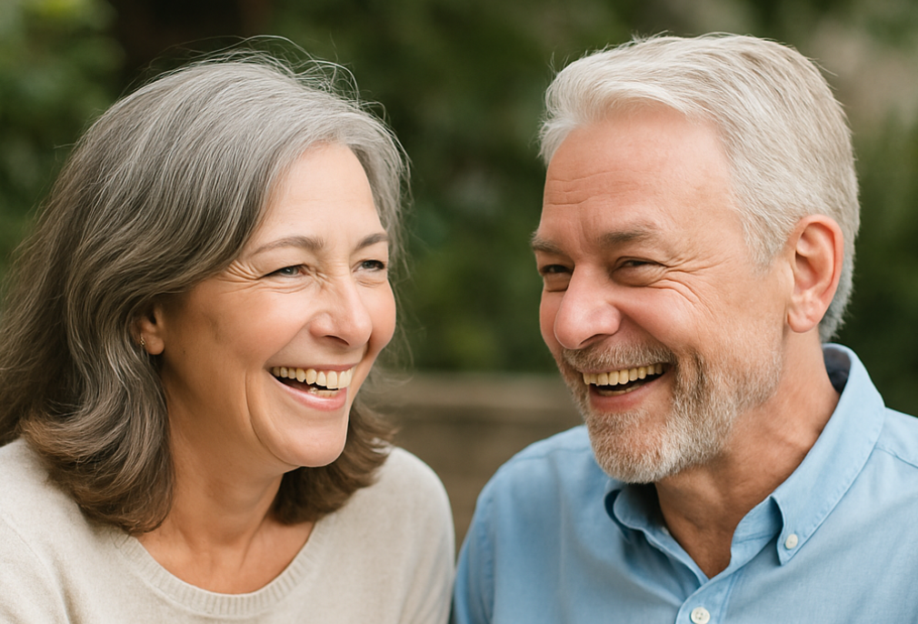 대화하는 중년 남녀 사진