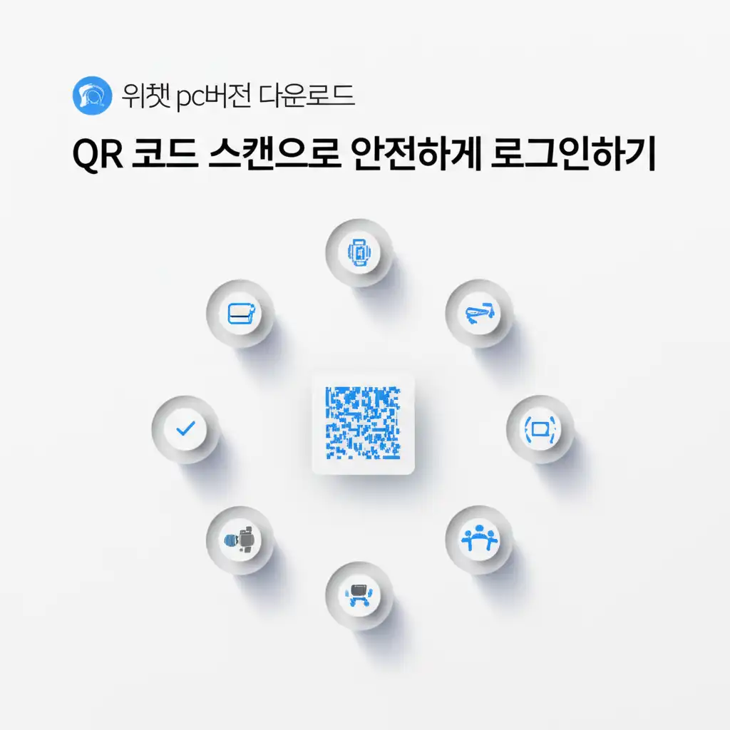 위챗 PC 버전 로그인 시 QR 코드를 스캔하는 화면 이미지
