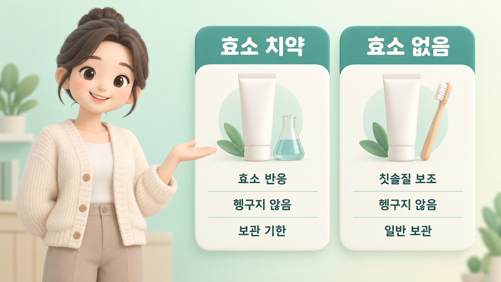 치약 효소 유무 비교 카드