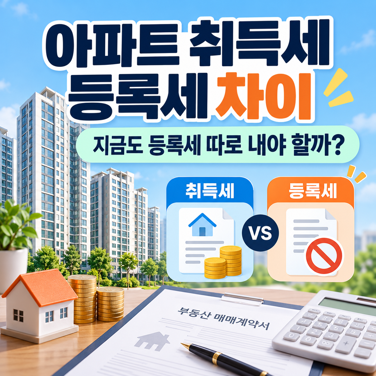 아파트 취득세 등록세 차이｜지금도 등록세 따로 내야 할까?