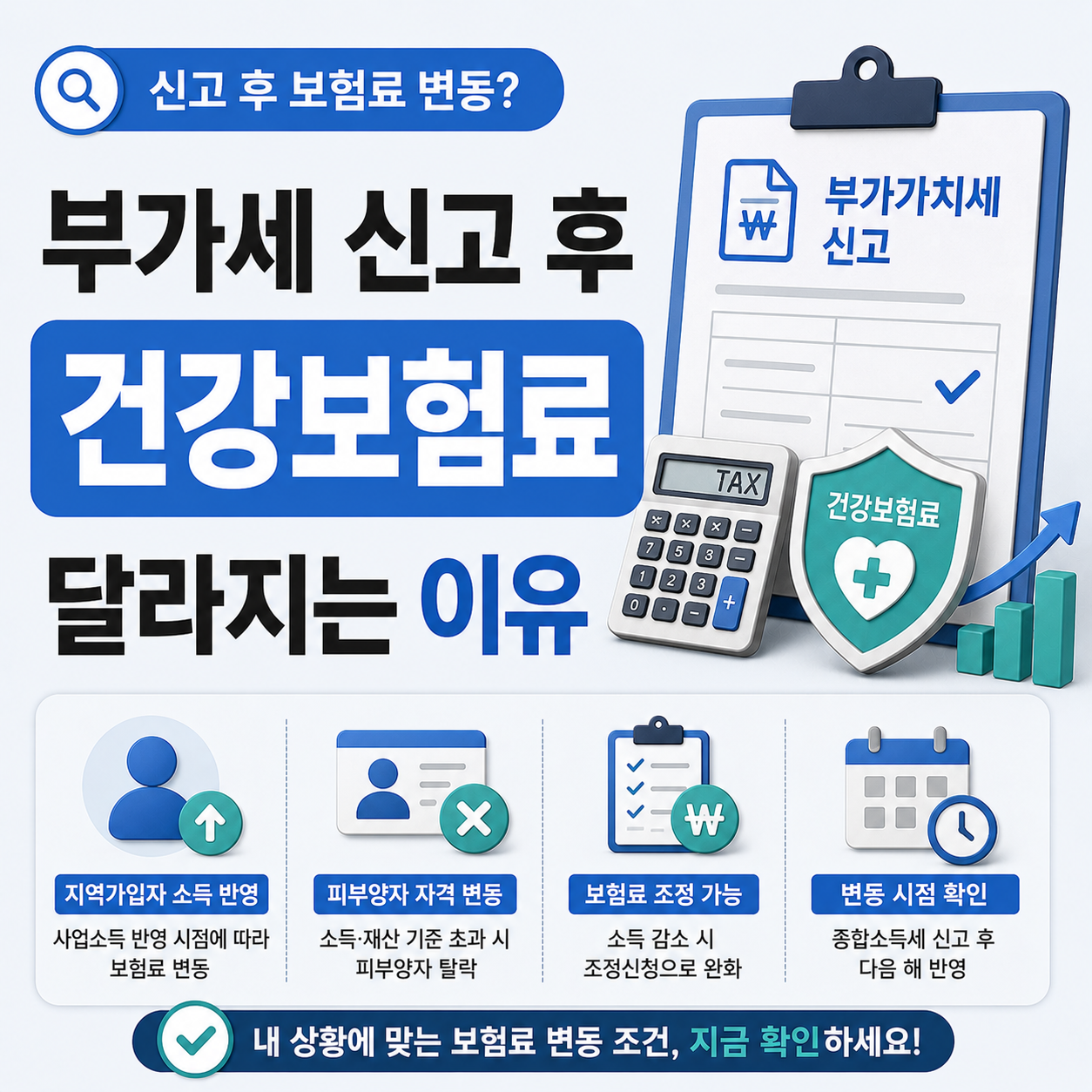 부가세 신고 후 건강보험료 변동 조건 확인