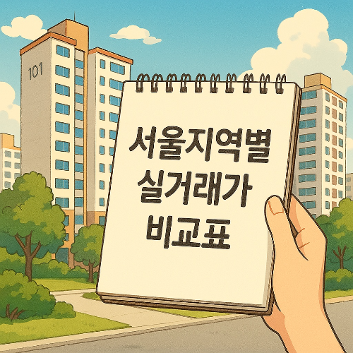 서울지역별 실거래가 비교표