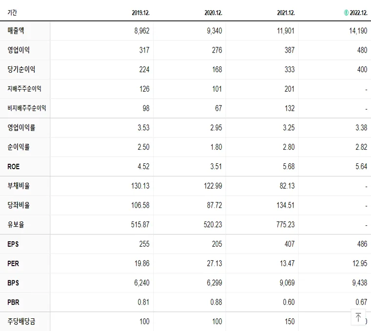 일진홀딩스 재무제표