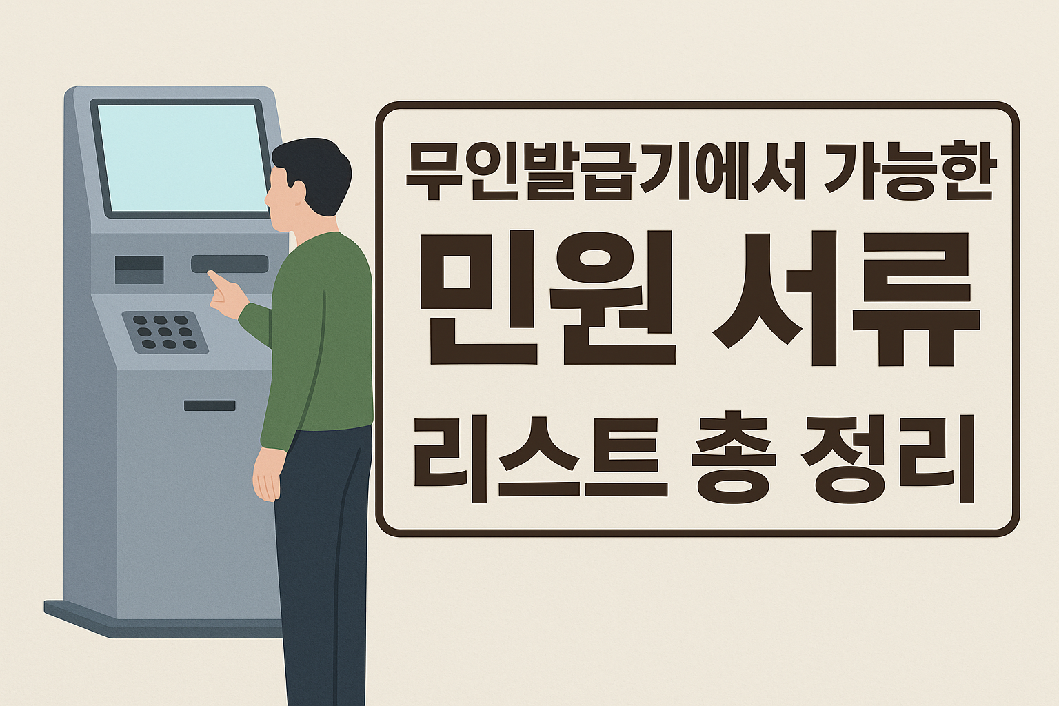 무인발급그에서 가능한 서류 정리 이미지