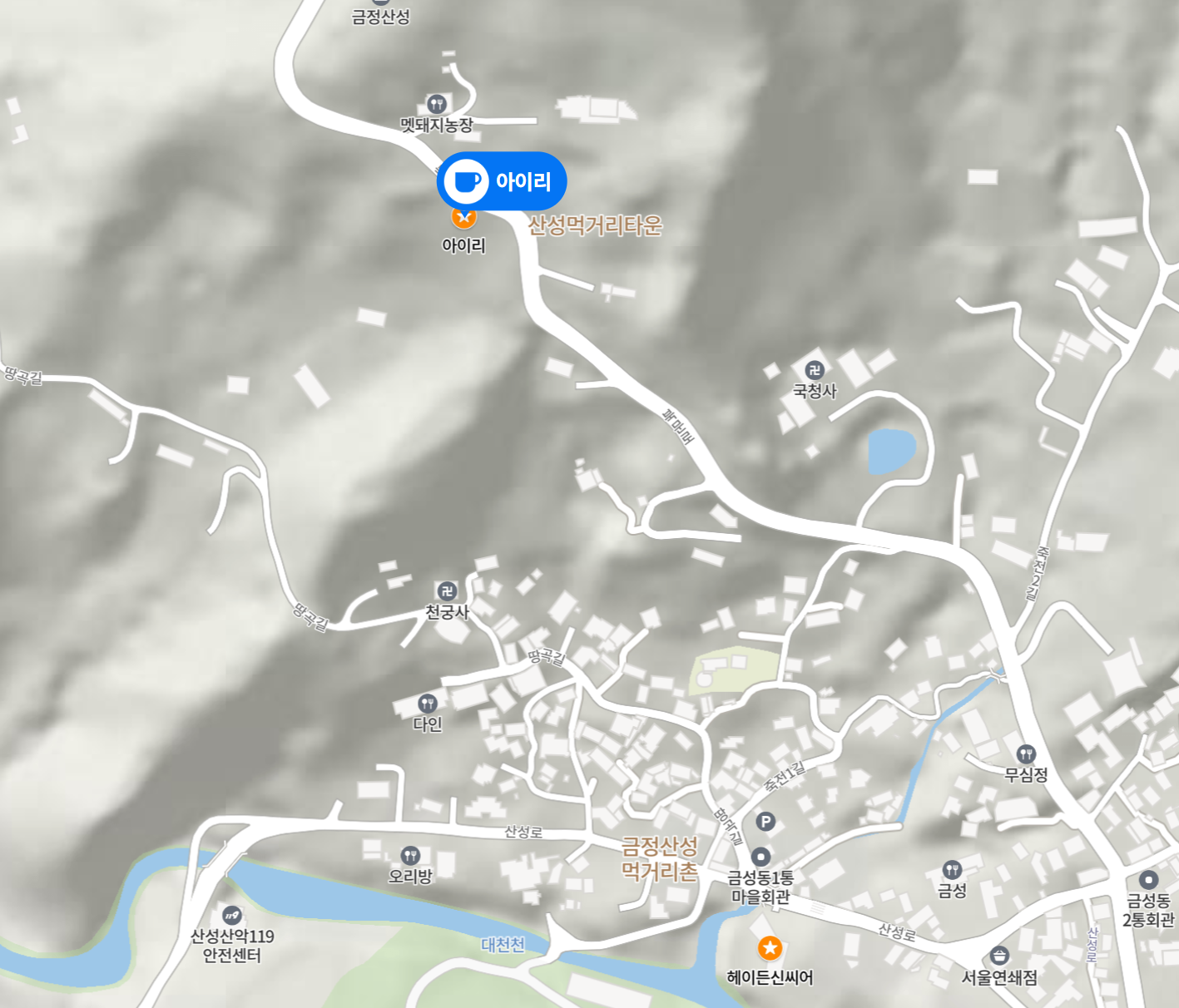 아이리 인근 지도