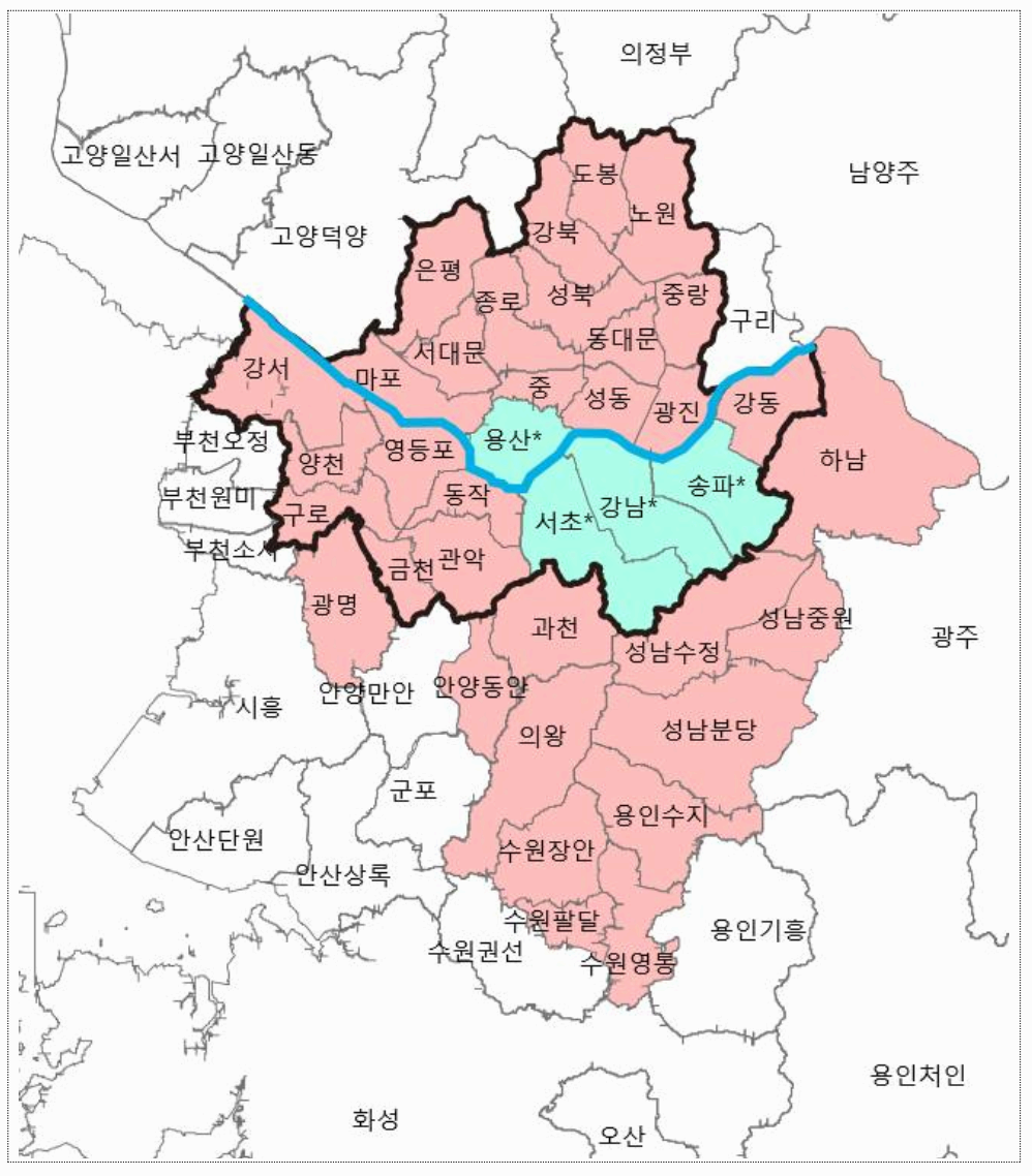 1015부동산대책 서울 전역 경기 남부 규제지역 지정 현황