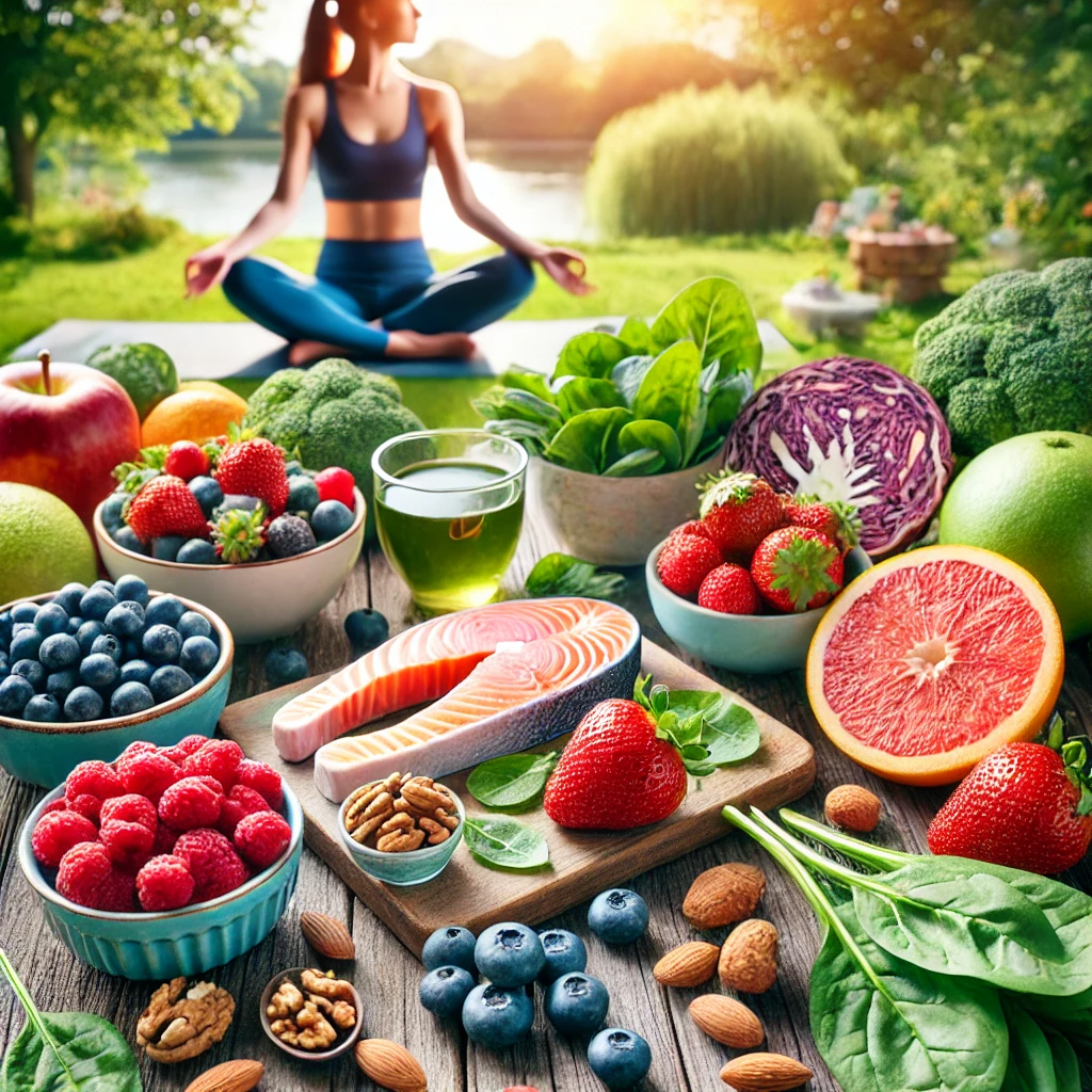 만성염증에 좋은 음식을 표현한 사진