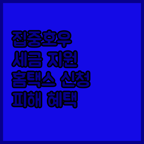 홈택스로 혜택 신청! 집중호우 피해,..