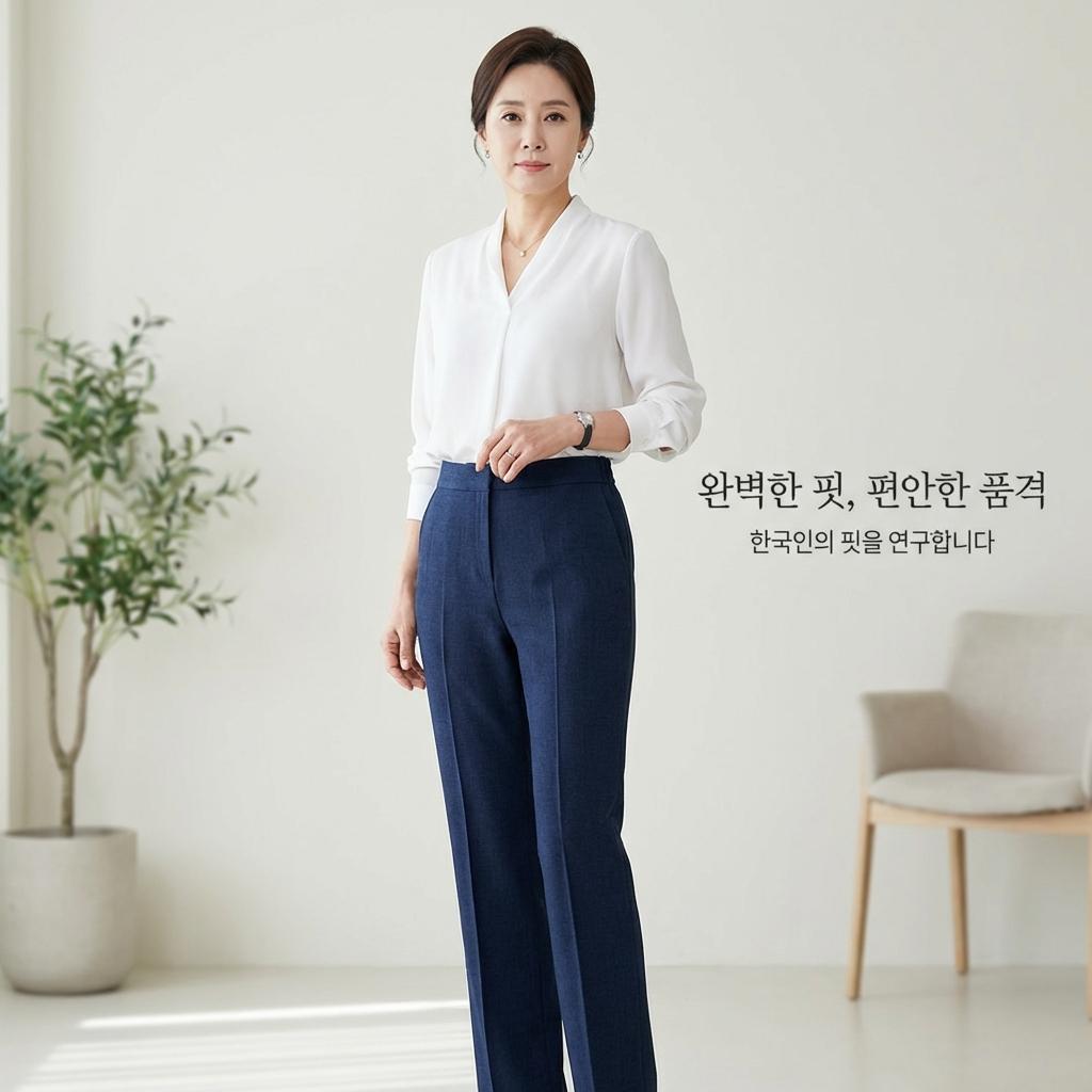 뱃살 감쪽같이 가려주는 백화점 밴딩 팬츠